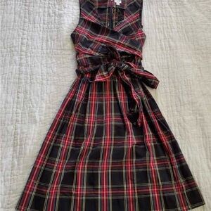 J. Crew V Neck Wrap Tartan Plaid Dress-6